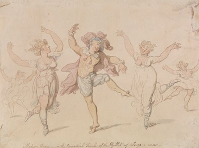 Moderne gratie... Het ballet van Alonzo e Cara door Thomas Rowlandson