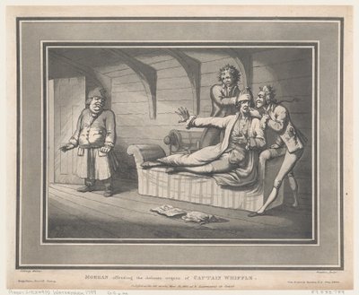 Morgan beledigt de delicate organen van kapitein Whiffle, 12 mei 1800 door Thomas Rowlandson