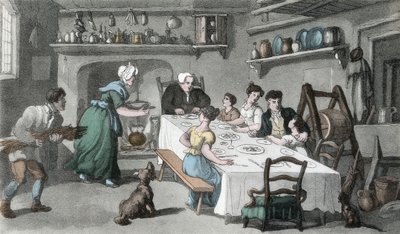 Het eerste bezoek van Mr. Burchell, illustratie uit 