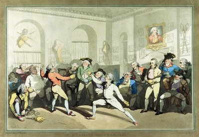 De Schermacademie van de heer H Angelo, gegraveerd door Charles Rosenberg, 1791 door Thomas Rowlandson