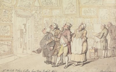 De kunstgalerie van de heer Michell, Grove House, Enfield 1817 door Thomas Rowlandson