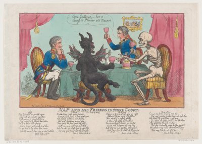 Nap en zijn vrienden in hun glorie, 1 oktober 1808 door Thomas Rowlandson