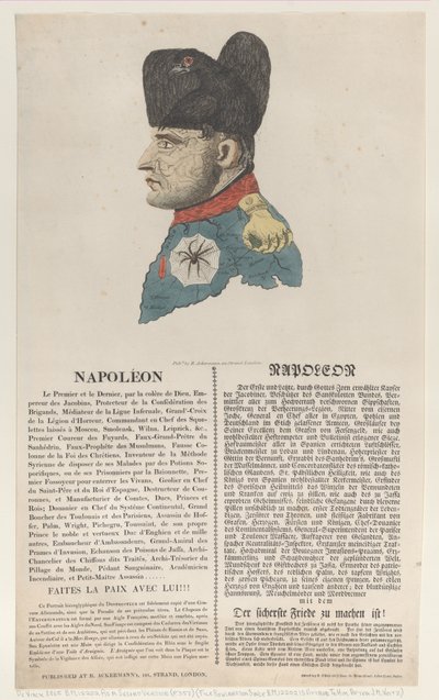 Napoleon, maart 1814 door Thomas Rowlandson