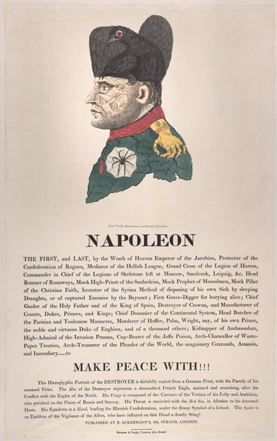 Napoleon, maart 1814 door Thomas Rowlandson