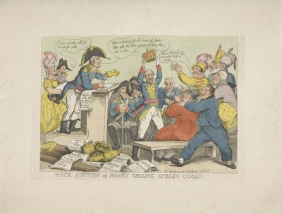 Napoleon verkoopt gestolen goed, 1813 door Thomas Rowlandson