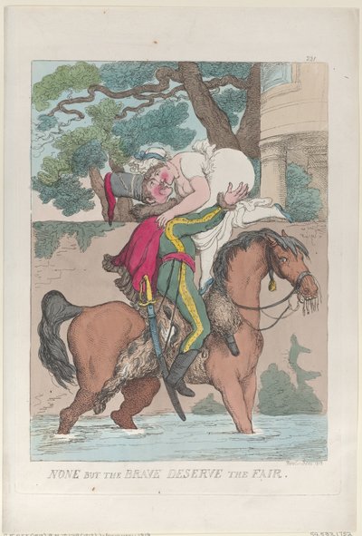 Alleen de dapperen verdienen de schone, 1813 door Thomas Rowlandson