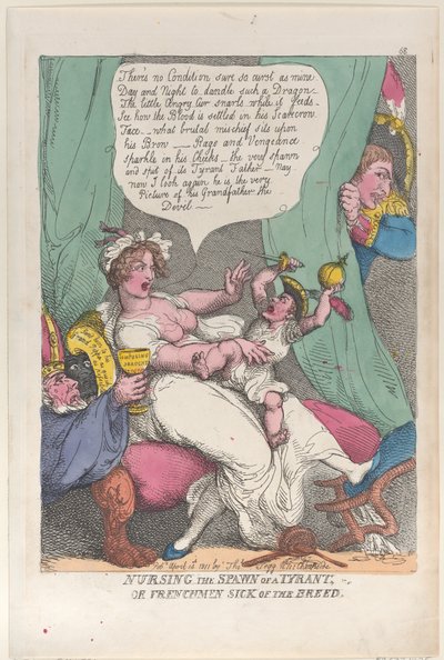 Het Voeden van het Nageslacht van een Tiran, 14 april 1811 door Thomas Rowlandson