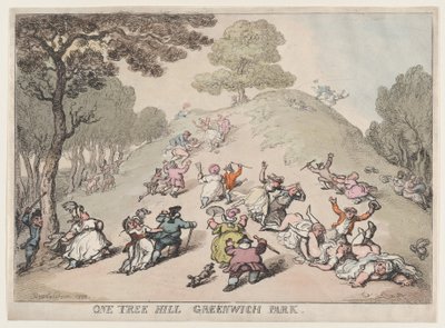 One Tree Hill, Greenwich Park, 1802 door Thomas Rowlandson