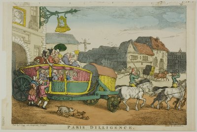 Parijse diligence door Thomas Rowlandson