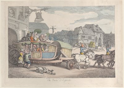 Parijs Diligence, ca. 1810 door Thomas Rowlandson