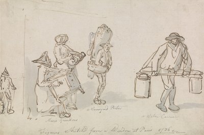 Parijse straatfiguren door Thomas Rowlandson