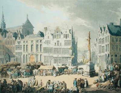 Place de Mer in Antwerpen door Thomas Rowlandson