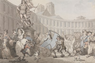 Place des Victoires, Parijs door Thomas Rowlandson