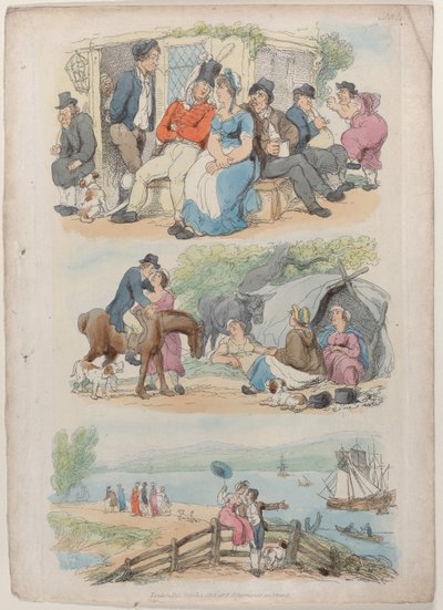 Plaat 4: Werving, uit Wereld in Miniatuur, 1816 door Thomas Rowlandson