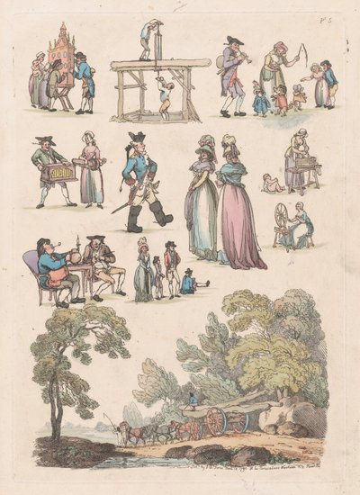 Plaat 5, Contouren van Figuren, Landschappen en Vee...voor het Gebruik van Leerlingen, 18 juni 1790 door Thomas Rowlandson