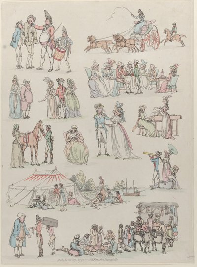 Plate 7, Contouren van Figuren, Landschappen en Vee...voor het Gebruik van Leerlingen, 27 juni 1790 door Thomas Rowlandson