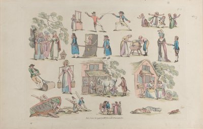 Plaat 8, Contouren van Figuren, Landschappen en Vee...voor het Gebruik van Leerlingen, juni 20, 1790 door Thomas Rowlandson