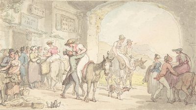 Plezier van een Poste aux Anes, uit Sentimentele Reizen door Thomas Rowlandson