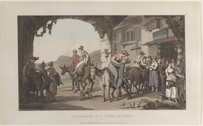 Pleziertjes van een Poste Aux Ânes, uit Journal of Sentimental Travels in the Southern Provin... door Thomas Rowlandson