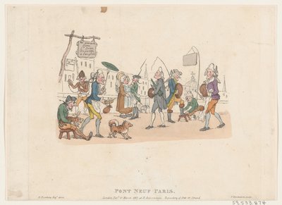 Pont Neuf, Parijs, 1 mei 1803 door Thomas Rowlandson