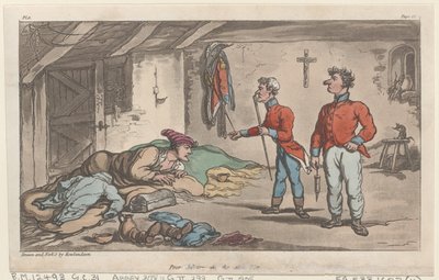 Arme Johnny op de Ziekenlijst, uit The Military Adventures of Johnny Newcome, 1815 door Thomas Rowlandson