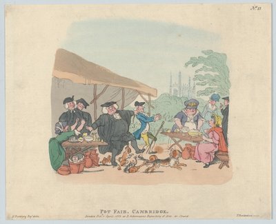 Pottenmarkt Cambridge, 1 mei 1803 door Thomas Rowlandson