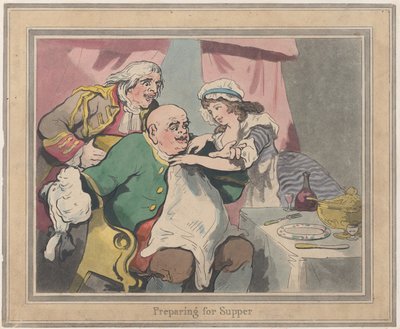 Voorbereiding voor het Avondeten, 22 oktober 1789 door Thomas Rowlandson
