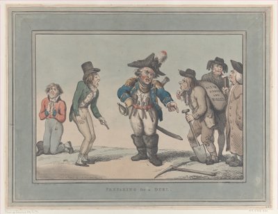 Voorbereiding op een duel door Thomas Rowlandson