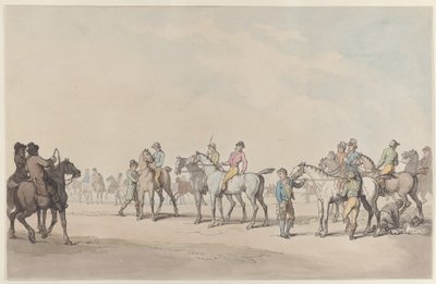 Voorbereiding op de race door Thomas Rowlandson