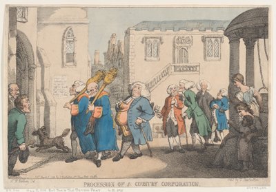 Processie van een Plattelandsbedrijf, 12 augustus 1799 door Thomas Rowlandson