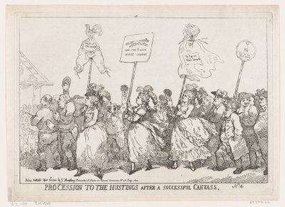 Processie naar De Verkiezingen Na Een Succesvolle Campagne, 30 April 1784 door Thomas Rowlandson
