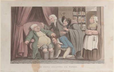 Quae Genus Ontdekt Zijn Vader, uit De Geschiedenis van Johnny Quae Genus, Het Le..., 1 januari 1822 door Thomas Rowlandson