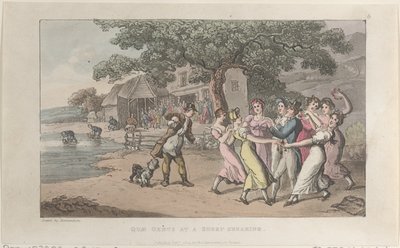 Quae Genus bij een Schapenscheerder, uit De Geschiedenis van Johnny Quae Genus door Thomas Rowlandson