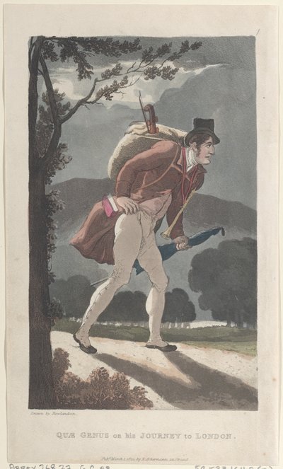 Quae Genus op Zijn Reis naar Londen, uit De Geschiedenis van Johnny Quae Genus, 1 maart 1822 door Thomas Rowlandson