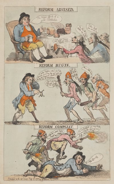 Hervorming aanbevolen – Hervorming gestart – Hervorming voltooid (afgerond) door Thomas Rowlandson