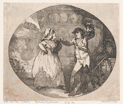 Terugkeer van de jacht, 1786 door Thomas Rowlandson
