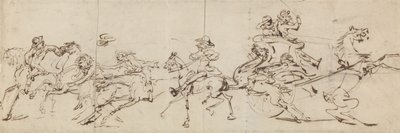 Ongelukken bij paardrijden en autorijden door Thomas Rowlandson