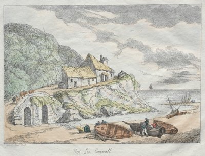 Rowlandsons schetsen uit de natuur: West Loo, Cornwall, 1822 door Thomas Rowlandson