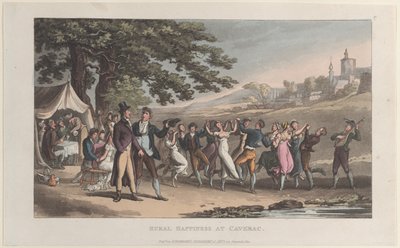 Landelijk geluk in Caverac, uit Journal of Sentimental Travels in the Southern Provinces, 1821 door Thomas Rowlandson