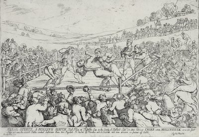 Plattelandssporten - Een bokswedstrijd, 28 september door Thomas Rowlandson