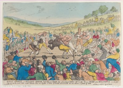 Plattelandssporten, Een Bokswedstrijd, 29 september 1811 door Thomas Rowlandson
