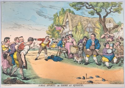 Plattelandssporten of Spel bij Quoits, 30 oktober 1811 door Thomas Rowlandson