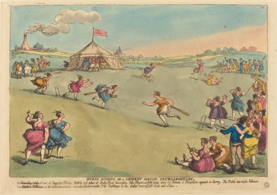 Plattelandsporten of een buitengewone cricketwedstrijd door Thomas Rowlandson