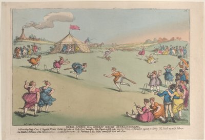 Plattelandssporten of een buitengewone cricketwedstrijd, 10 oktober 1811 door Thomas Rowlandson