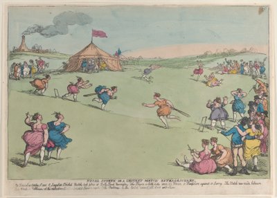Plattelandsporten of een Buitengewone Cricketwedstrijd door Thomas Rowlandson