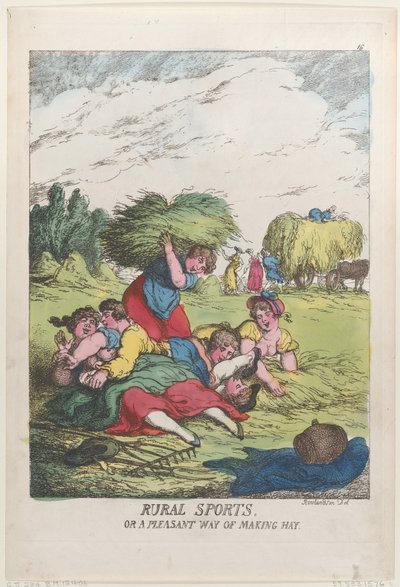 Plattelandsporten, of een Prettige Manier om Hooi te Maken, 20 juni 1814 door Thomas Rowlandson
