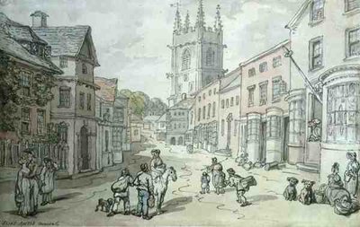 Saint Austle, Cornwall door Thomas Rowlandson