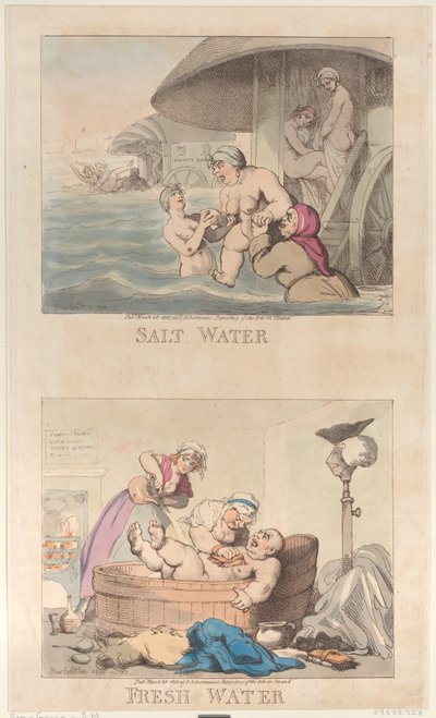 Zout water en zoet water door Thomas Rowlandson