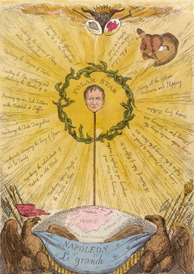 Satirische politieke cartoon van Napoleon door Thomas Rowlandson