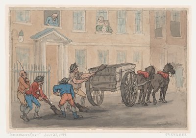 De vuilniswagen door Thomas Rowlandson